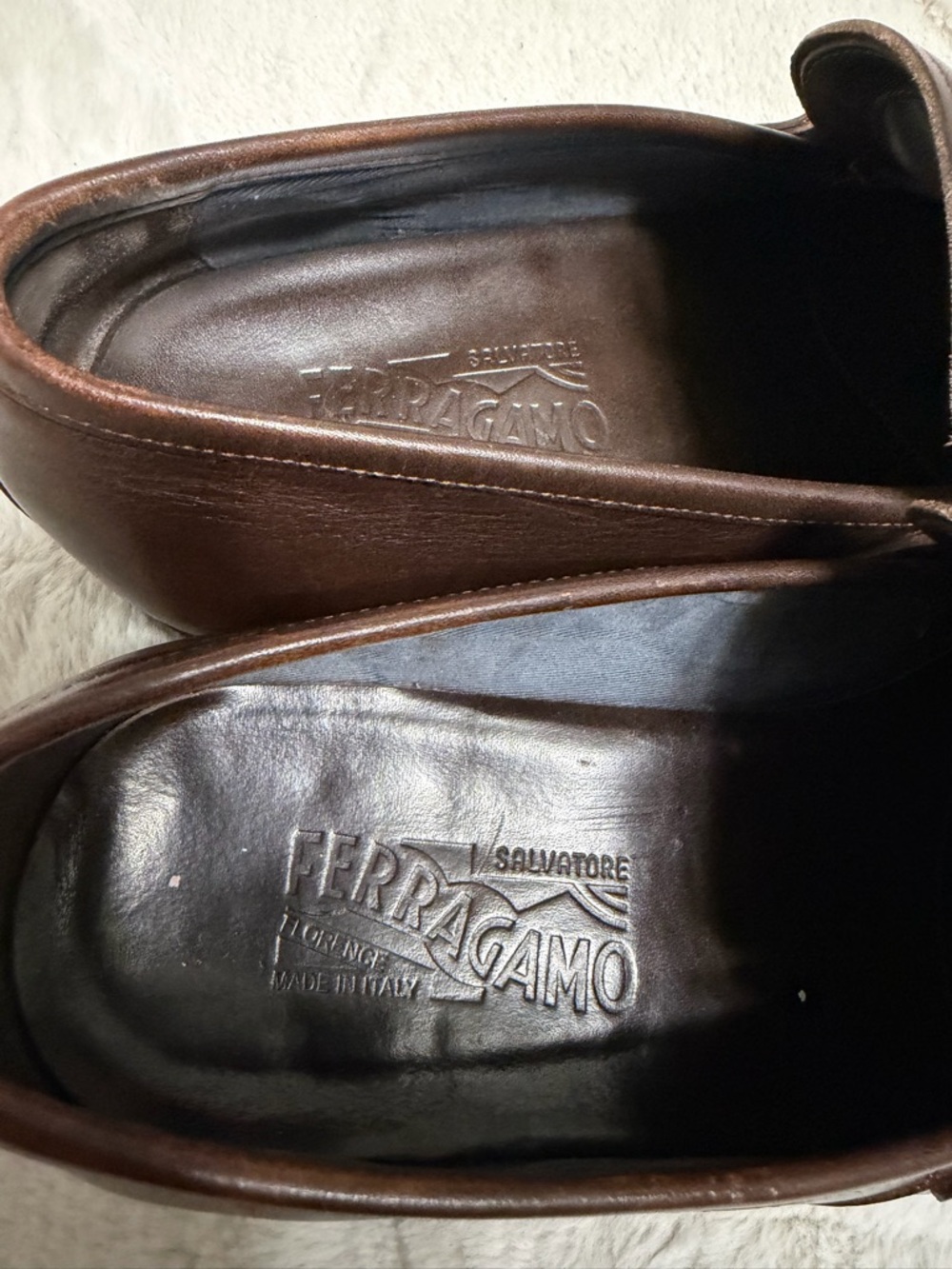 Like NEW! $950 Salvatore Ferragamo Gancini Bit Brown Dress Loafers 11.5 12.5 - Picture 9 of 12